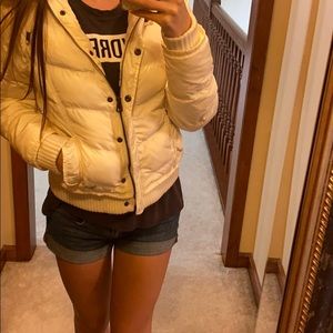 AE white puffy coat